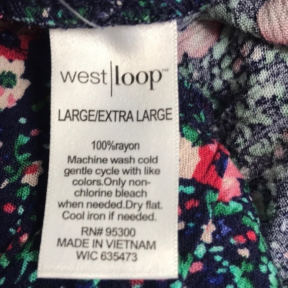 2x$18 West Loop Size L/XL Floral Pull Elastic Waistband Tie Waist Shorts New - Picture 5 of 5